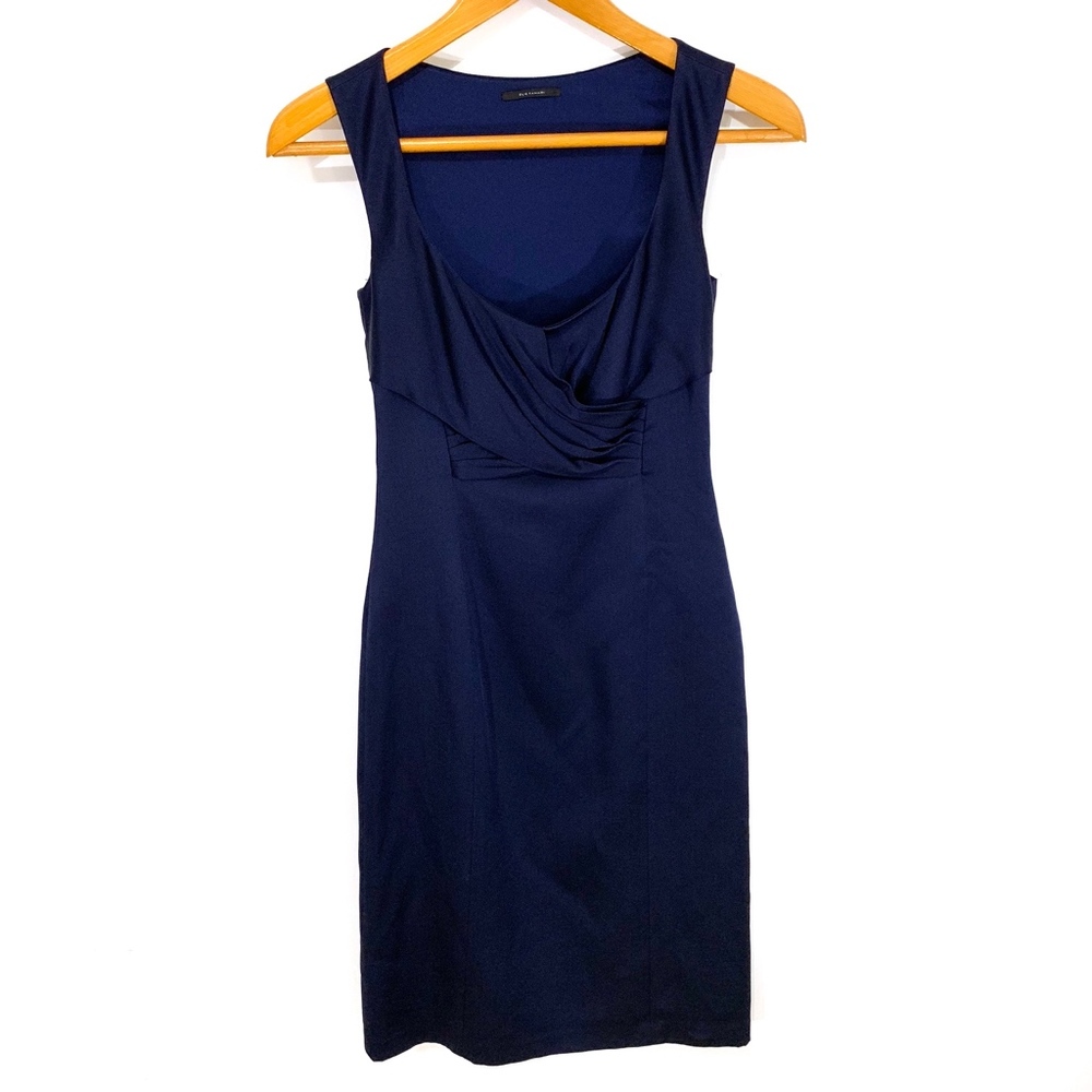 Elie Tahari Navy Blue Stretch Silk Dress